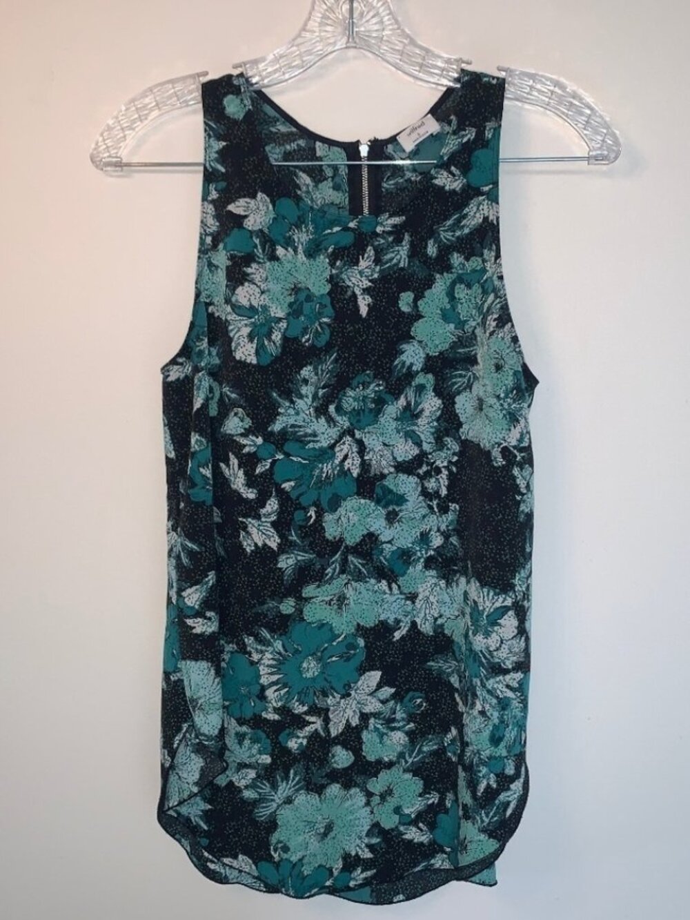 Aritzia Wilfred Green Floral Tank Top S